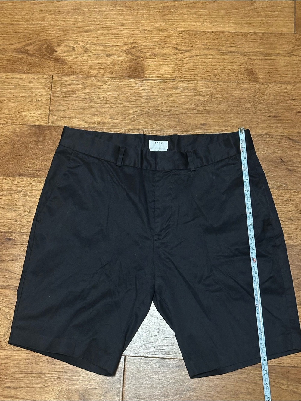 DKNY Men's Black Flat-Front Dress Shorts